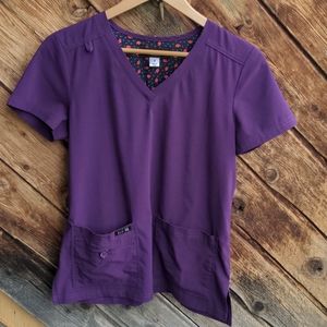 Koi Shirt Short Sleeve purple scrub top small